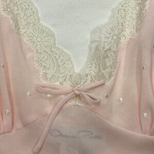 Oscar De La Renta blush Pink Lace-Trimmed Slip Dress Size L Womens gown